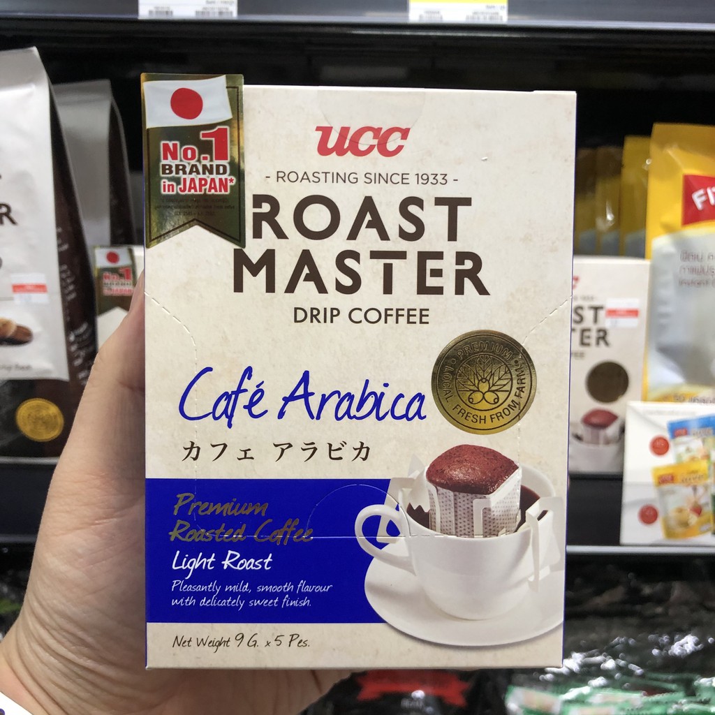 ยูซีซี กาแฟดริป โรสต์ มาสเตอร์ 9 กรัม x 5 ซอง UCC Roast Master Drip Coffee 9 g. x 5 Sachets