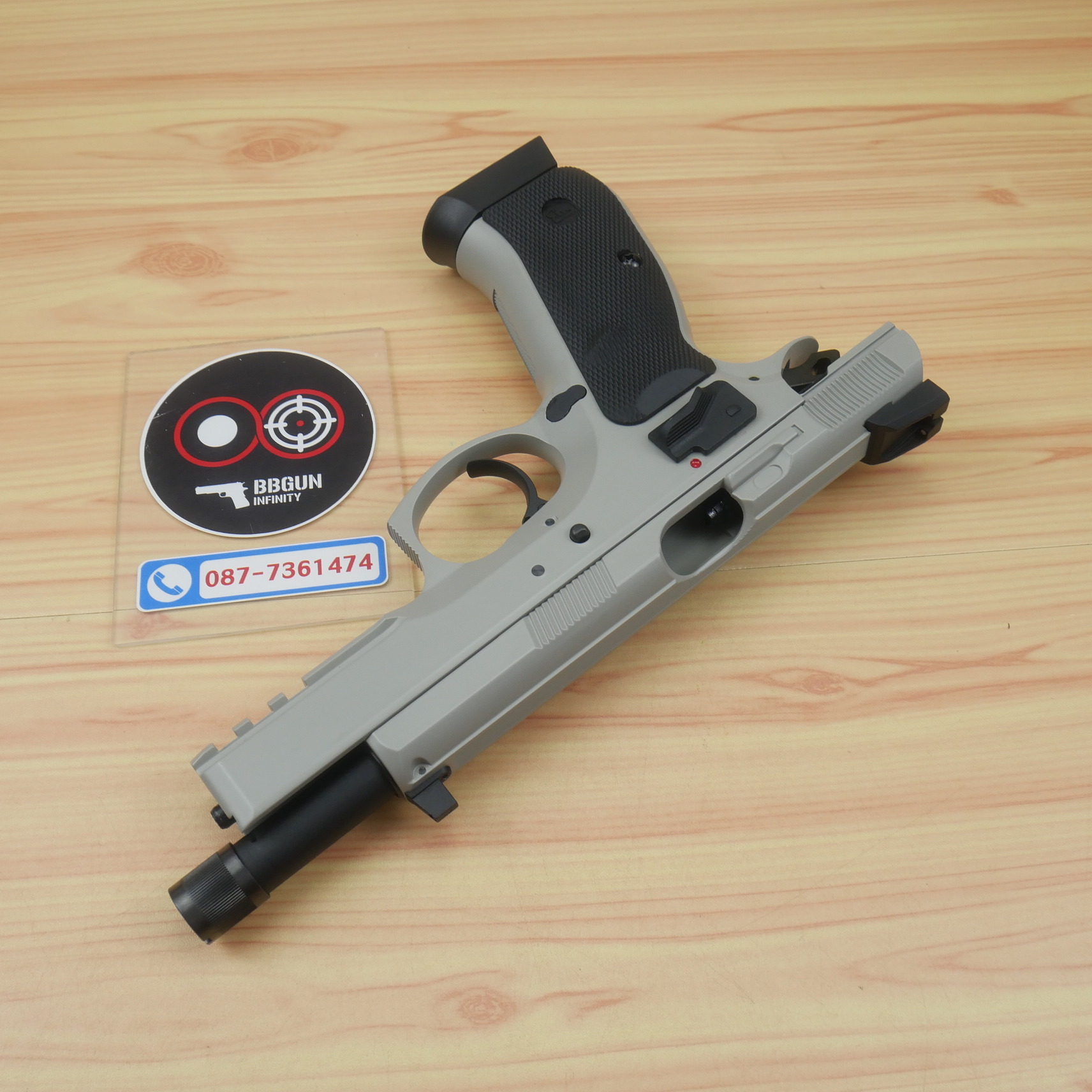 บีบีกันอัดแก๊ส KJ Works CZ 75 SP-01 SHADOW ASG เทาดำ URBAN GREY BB GUN