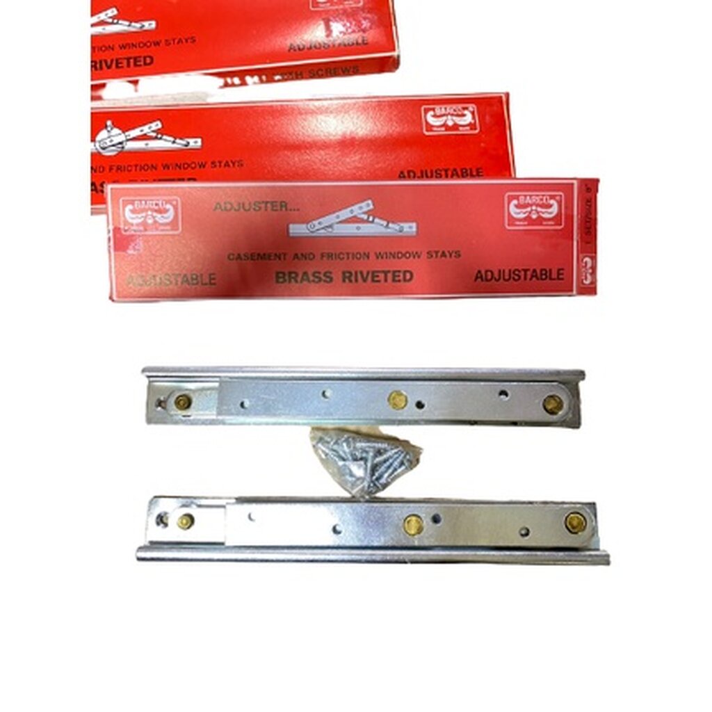 บานพับหน้าต่างสีเงิน BARCO (กล่อง: 1 ชุุด) พร้อมน็อต