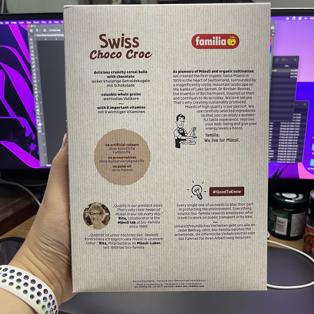 แฟมิเลีย สวิส ช็อกโก คร็อค 250 กรัม ธัญพืชอบกรอบ รสช็อกโกแลต Familia Swiss Choco Croc 250 g.