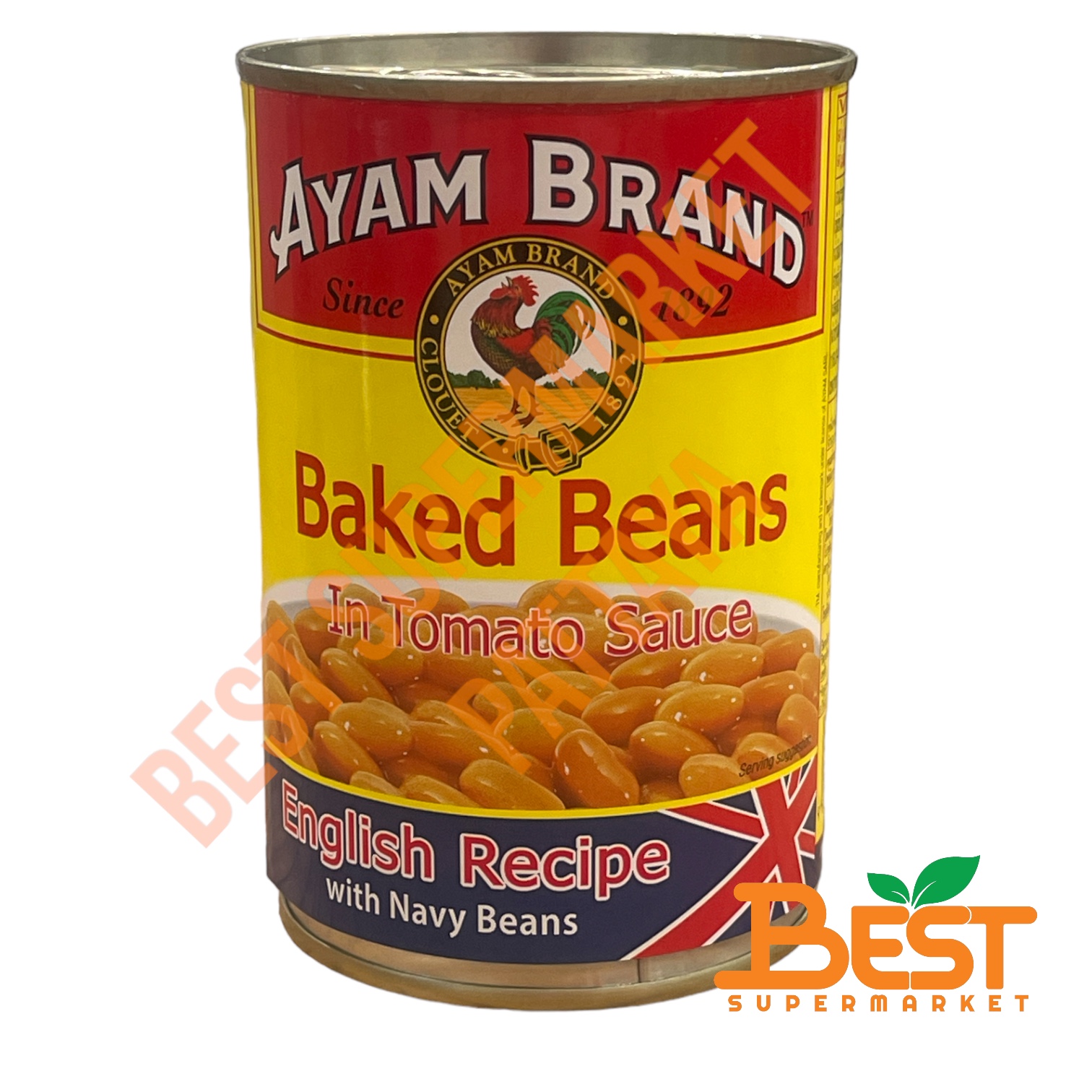 อะยัม ถั่วขาวในซอสมะเขือเทศ สูตรต้นตำหรับอังกฤษ 425 กรัม Ayam Baked Beans in Tomato Sauce English Recipe 425 g.