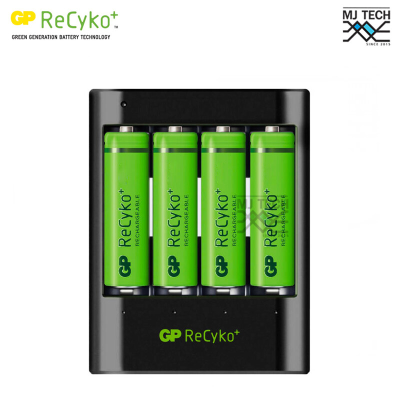 แท่นชาร์จ GP USB RAPID CHARGER U421 พร้อมถ่านชาร์จ GP ReCyko+ ขนาด AA 2700mAh (4 ก้อน) รุ่น GPRHOU421053 (ชาร์จเร็ว)
