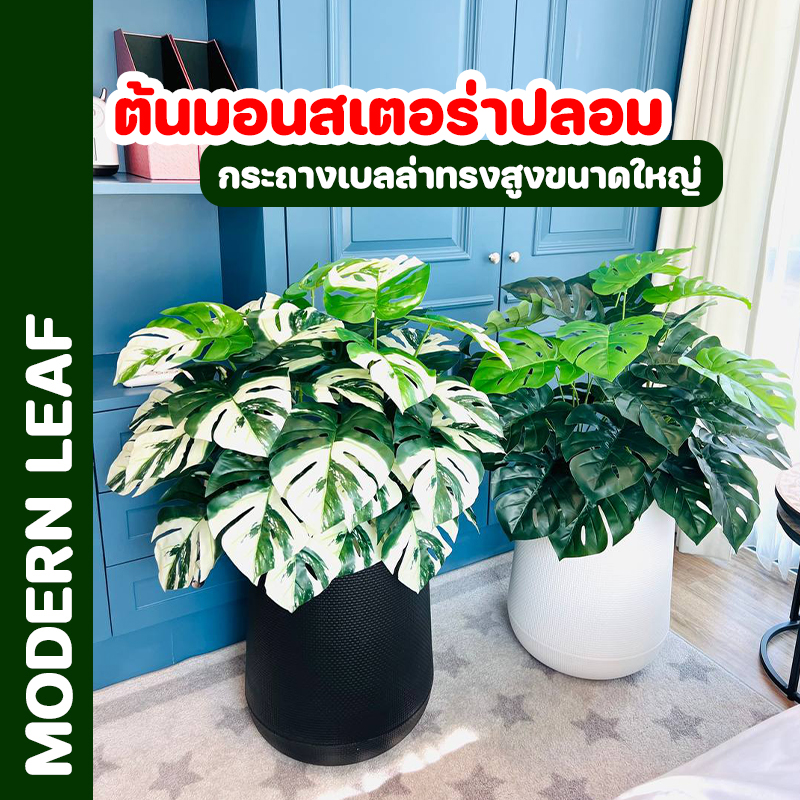 ต้นมอนสเตอร่าปลอมขนาดใหญ่ ใบใหญ่ ความสูง 1 เมตร