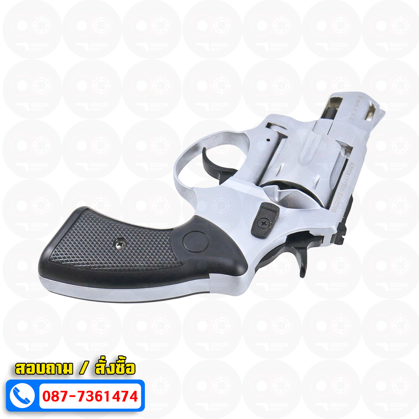 BLANK GUN ZORAKI รุ่น R2-T 2" แบลงค์กันปืนลูกโม่ 2 นิ้ว สีเงินด้าน (แถมกล่องใส่ปืน)