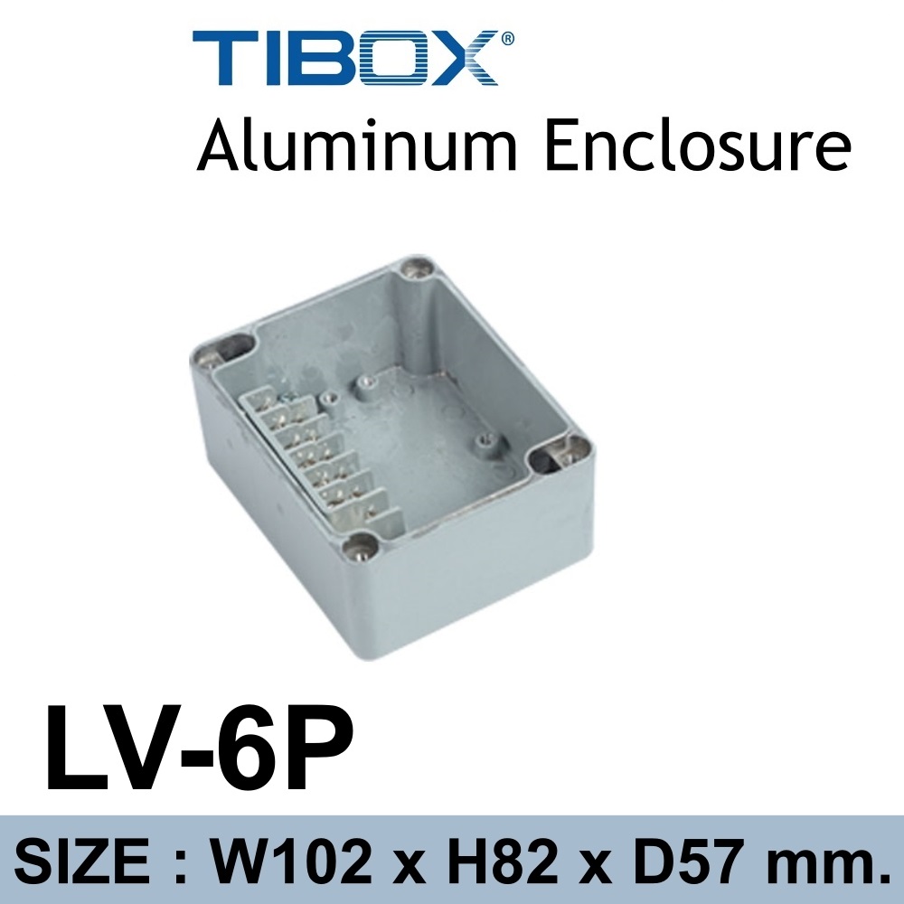 TIBOX LV-6P Aluminum Terminal Block Enclosure IP66 6P 10A IP66 Size : 102x82x57 mm .