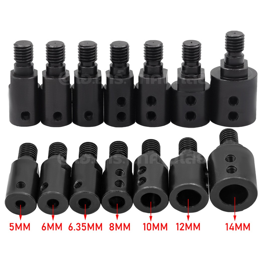CP-J Ø5-14mm คัปปิ้ง ข้อต่อเพลา หัวเกลียว M10 Adapter Saw Blade Connecting Rod Shaft Coupling คัปปิ้งหัวเกลียว หัวแปลงแกนเป็นเกลียว ตัวยึดแกนมอเตอร์ ข้อต่อเพลา ข้อต่อแกนมอเตอร์ 5mm/6mm/6.35mm/8mm/10mm/12mm/14mm