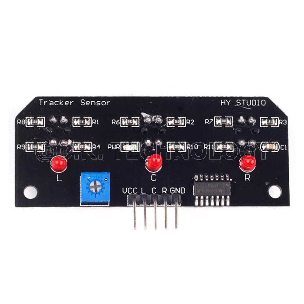 (1ชิ้น) NB019 โมดูล แทรคเส้นสีดำ 3 เซนเซอร์ TCRT5000 3 Road Tracing Sensor Robot Tracing Module Line Module