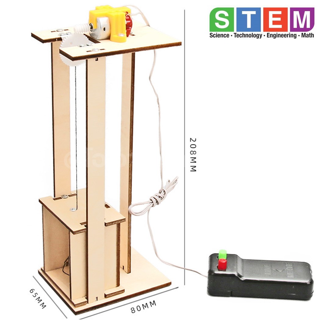 T-M206 ชุดประกอบไม้ ลิฟท์ รีโมท Remote Lift Wooden Kit STEM Education ของเล่นเสริมทักษะ เสริมพัฒนาการ ชุดเรียนรู้ ชุดทดลอง ลิฟท์ไฟฟ้า