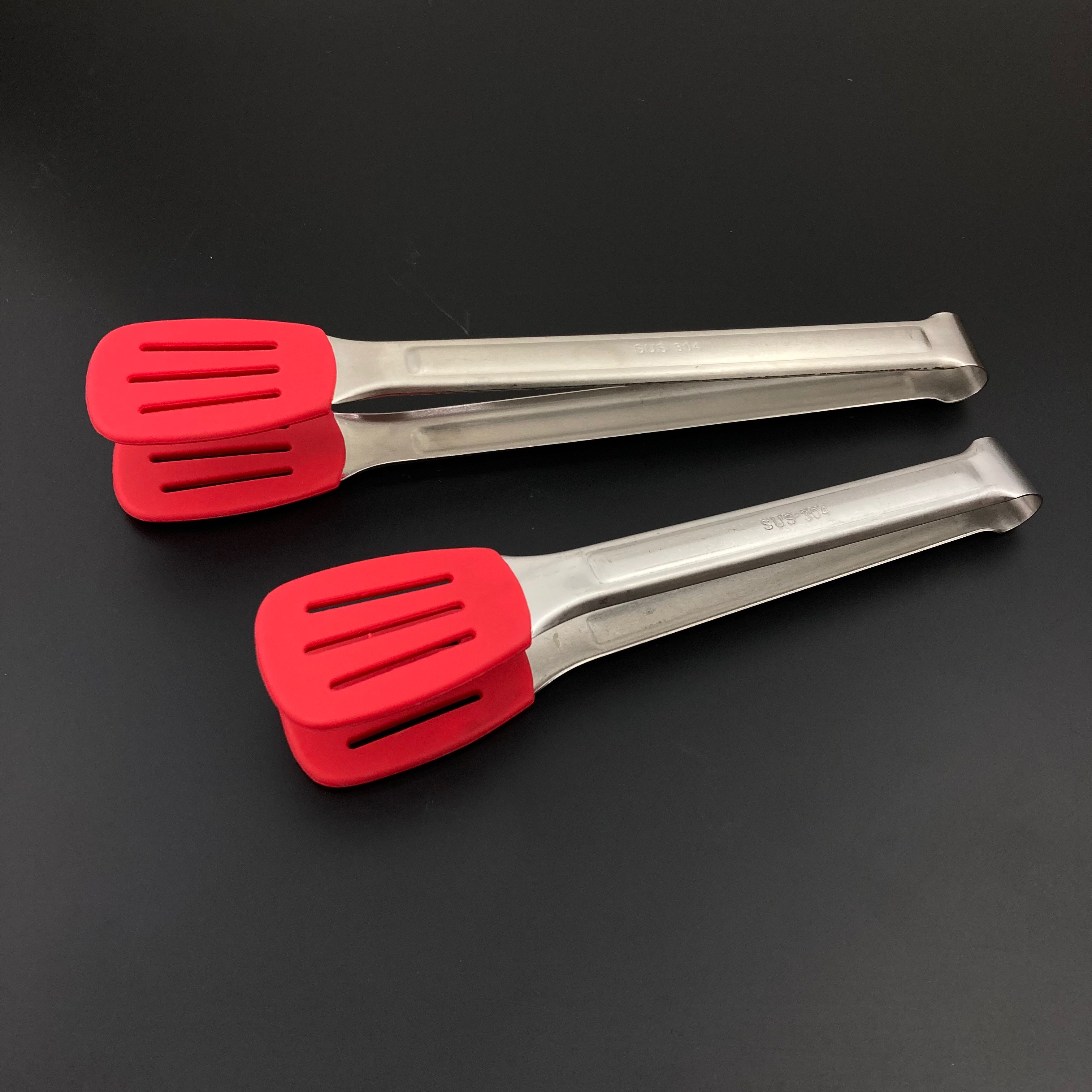 STLS-11R ที่คีบอาหารใบซิลิโคนสีแดง