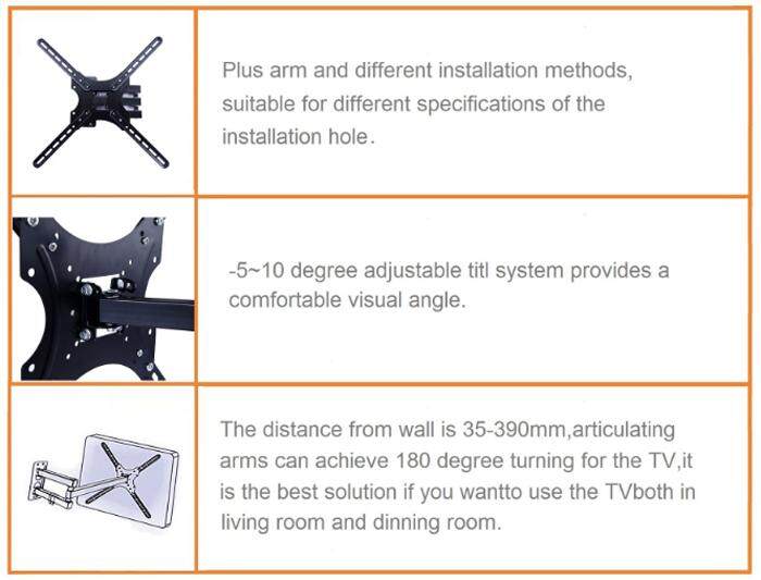 MJ Tech ขาแขวนทีวีแบบกากบาท ปรับมุมก้มเงยได้ 5/10 องศา สำหรับ ทีวี 26-55" นิ้ว