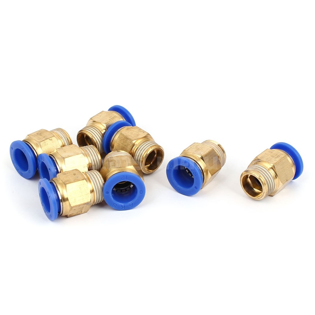 PC ข้อต่อลมทองเหลือง ข้อต่อตรง เกลียวนอก Quick Joint Connector Straight Male Thread ข้อต่อลมเกลียวนอก ข้อต่อลม ข้อต่อทองเหลือง Air connector fitting เกลียวตัวผู้