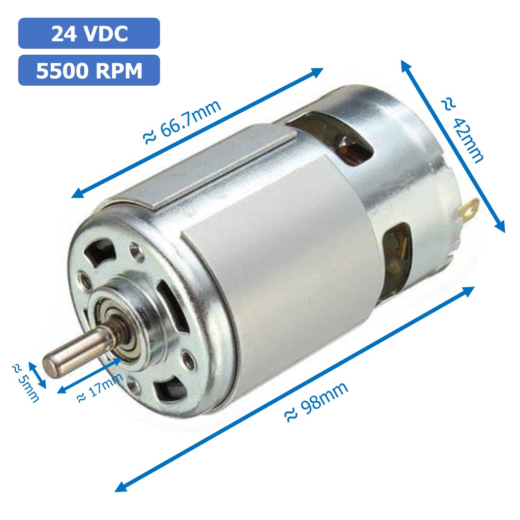 (1ชิ้น) JB184 มอเตอร์ 775 24VDC 5500RPM มอเตอร์ความเร็วสูง มอเตอร์สว่าน แกนขนาด 5mm DC Motor 775 D Shaft