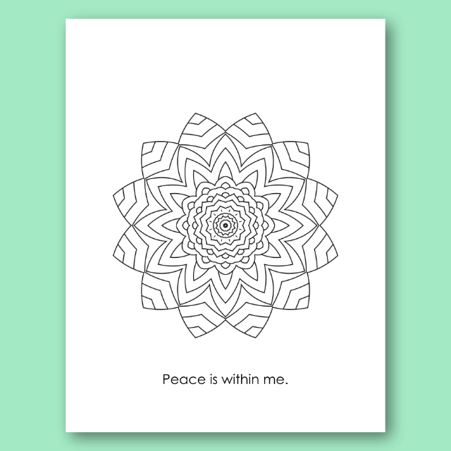 สมุดระบายสีแมนดาลาแบบง่ายสำหรับฝึกสมาธิ Easy Mandala Coloring Book พร้อมคำคมสร้างแรงบันดาลใจ
