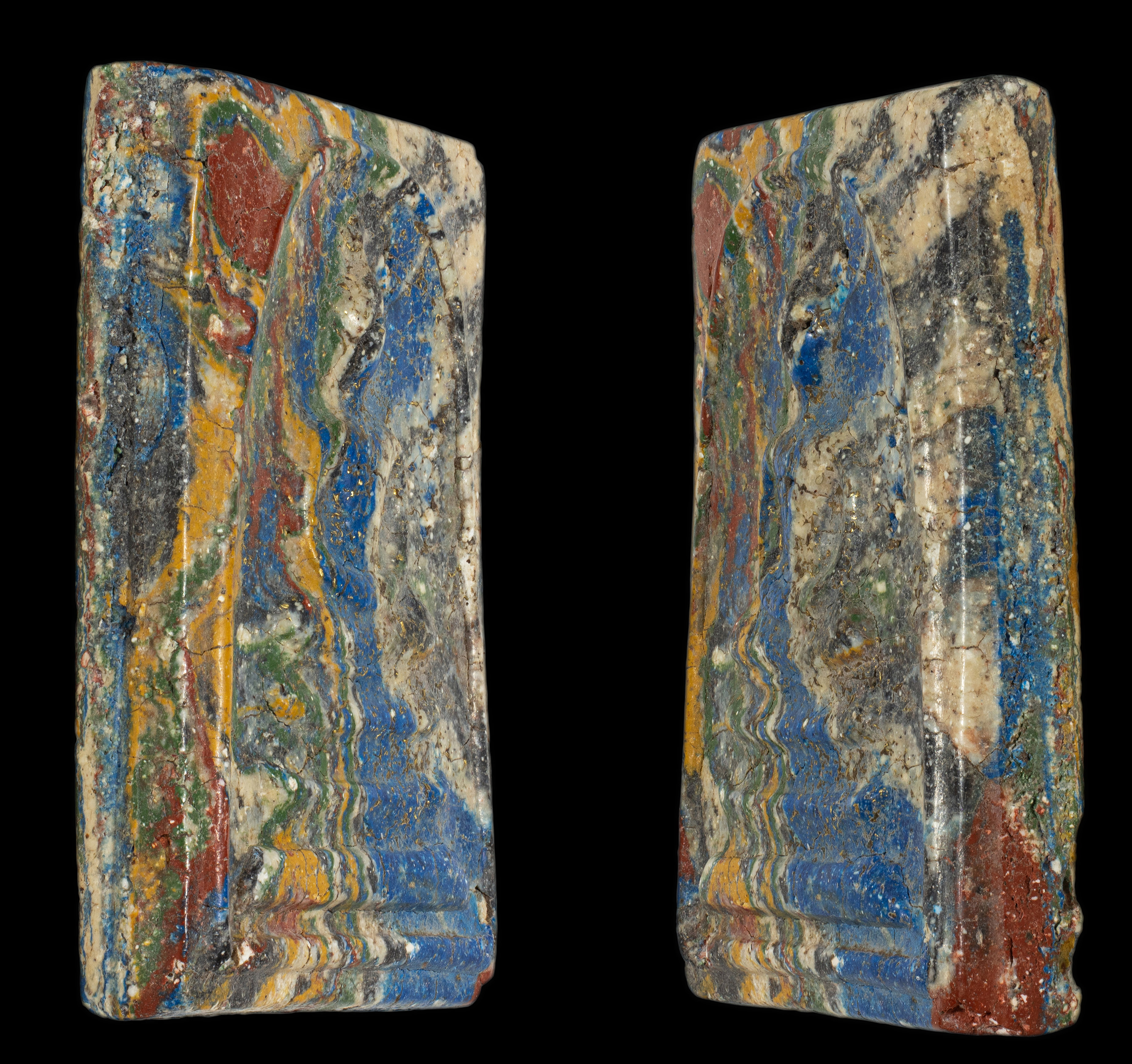 พระสมเด็จเบญจรงค์ กรุวัดพระแก้ว วังหน้า โรยตะไบทอง ปี 2411