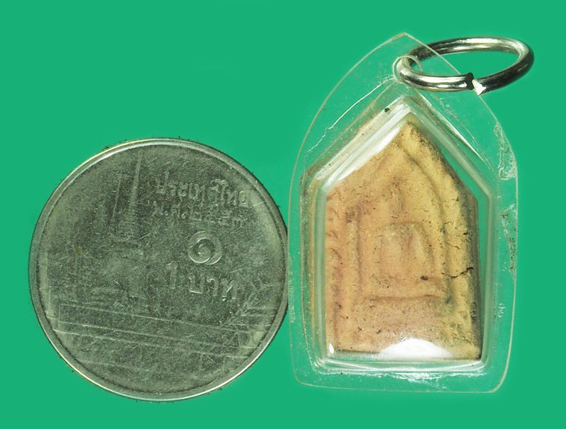 *40348 พระอมหลวงพ่อหอม วัดบางเตยกลาง ปทุมธานี ปี 2484 แจกอินโดจีน เนื้อดิน เลี่ยมพลาสติกใหม่ 46