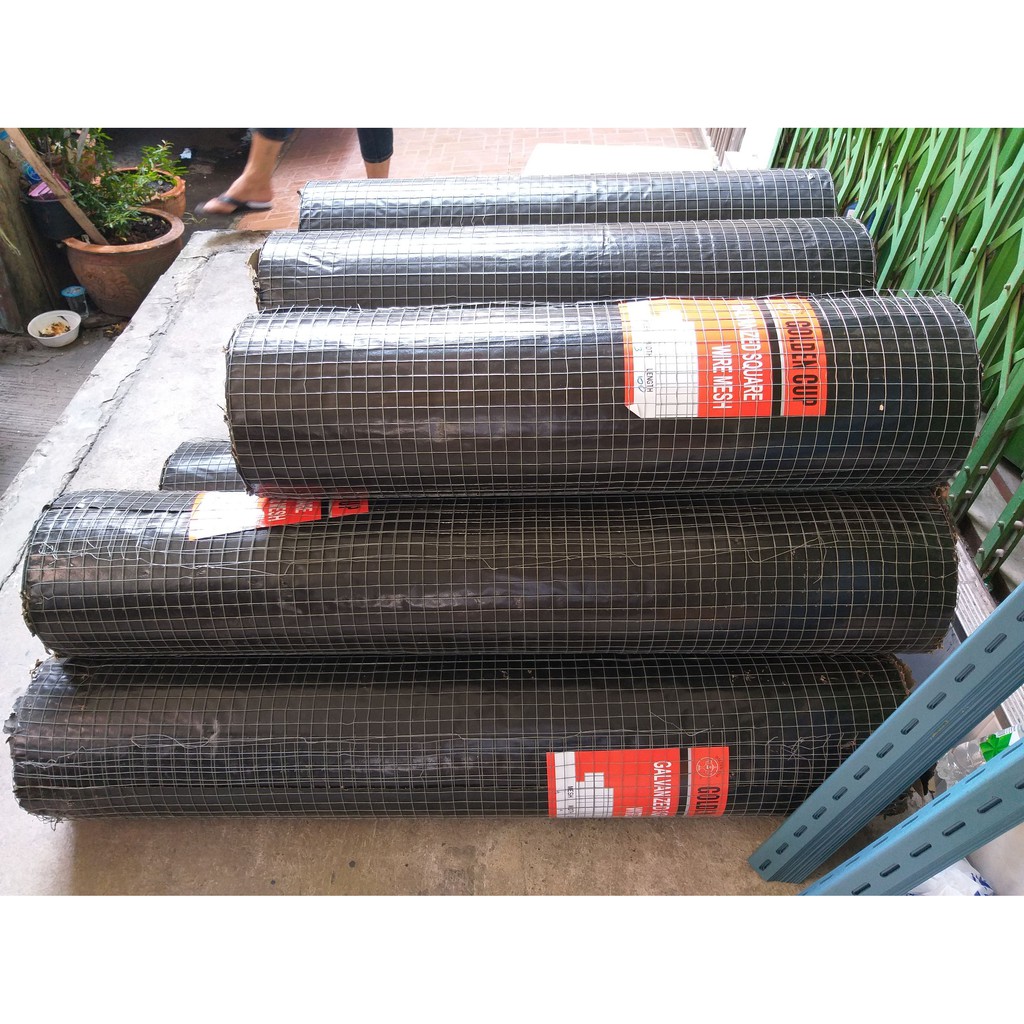 ตาข่ายลวดสี่เหลี่ยม กรงไก่ ฉลากแดง ชุบสังกะสี 30 เมตร ถ้วยแดงเล็ก ตาข่ายลวด