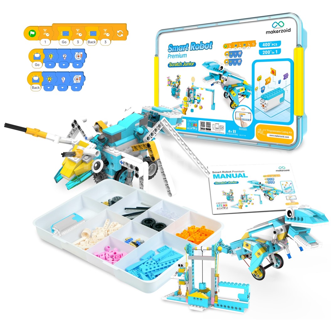 Makerzoid MKZ-PF-PM SMART ROBOT PREMIUM STEAM Educational Programmable Robot Kit ชุดเรียนรู้ ตัวต่อ เสริมทักษะ หุ่นยนต์ โรบอท Coding kit ส่งเสริมการเรียนรู้