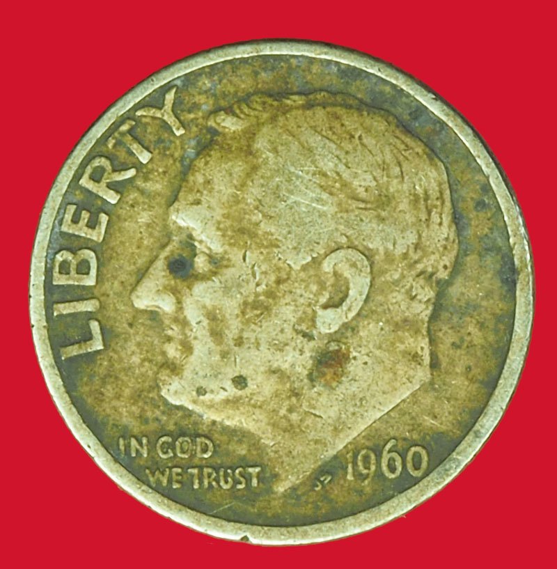 ขายแล้ว*39946 เหรียญกษาปณ์ประเทศสหรัฐอเมริกา ปี ค.ศ. 1960 เนื้อเงิน 10.1