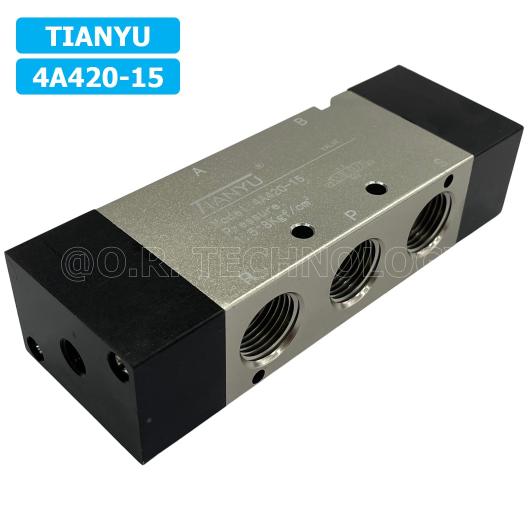 (1ชิ้น) 4A420-15 วาล์วควบคุมด้วยลม 2 ข้าง 5/2 Single Air Control Valve Pneumatic TIANYU