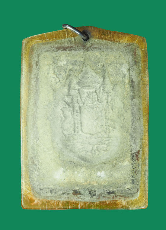 *32303 พระสมเด็จหลังตราแผ่นดินหลวงปู่นาค วัดระฆังโฆษิตราราม กรุงเทพ เลี่ยมพลาสติกเก่า 9