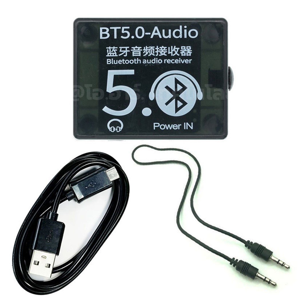 BT5.0+สาย AUX/RCA cable ตัวรับสัญญาณบลูทูธ 5.0 Bluetooth 5.0 Audio Receiver Board บอร์ดรับสัญญาณเสียง ในระยะ 15เมตร บลูทูธเสียง