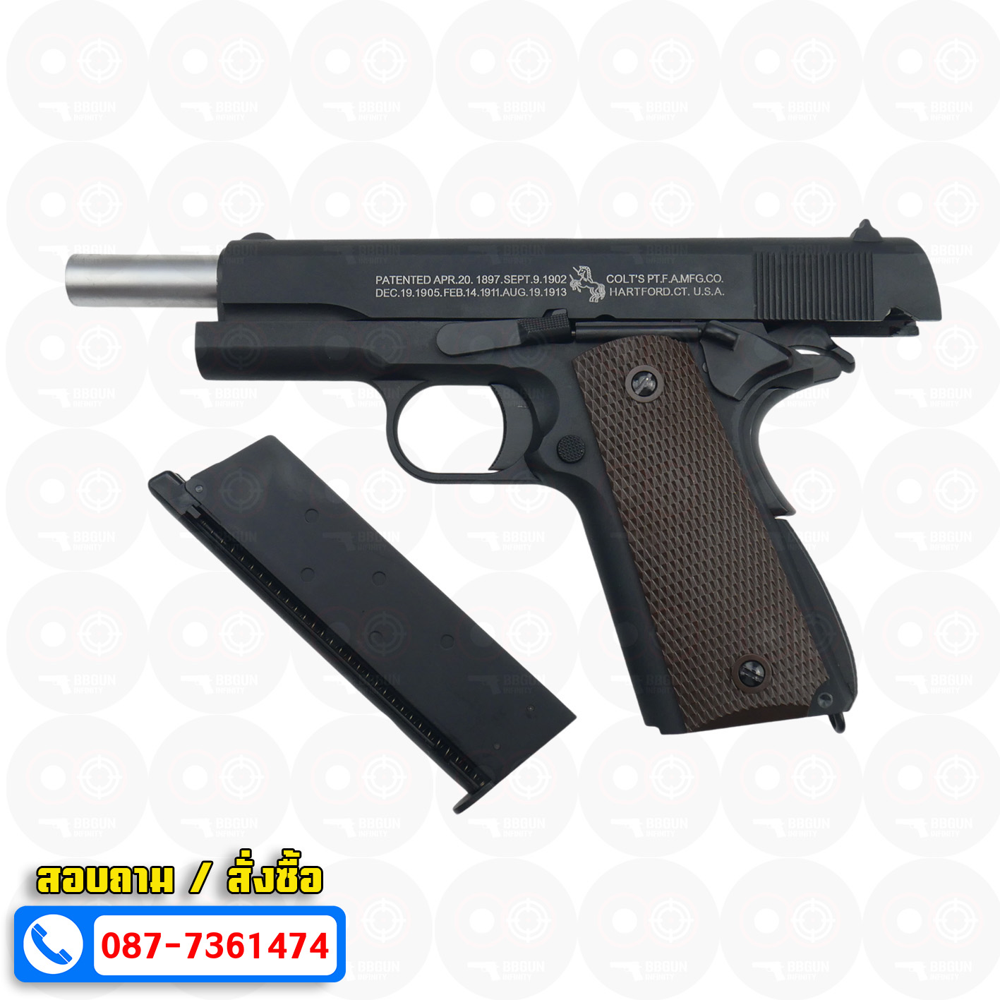 บีบีกันอัดแก๊ส WE M1911 A1 สีดำ BB GUN