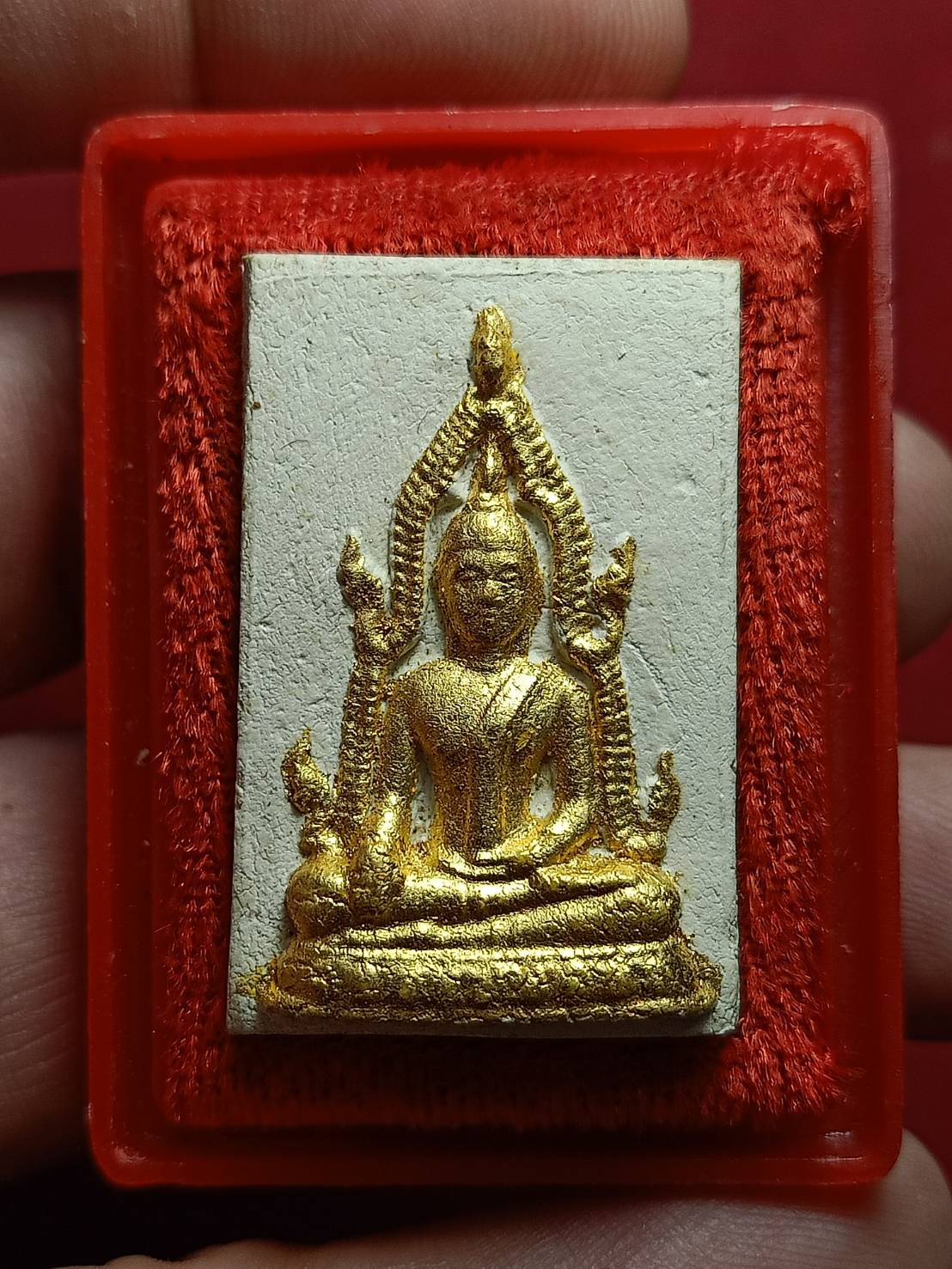 พระผงกริ่ง พระเจ้าใหญ่อินทร์แปลง วัดมหาวนาราม จ.อุบลราชธานี พร้อมกล่อง (SKU-10641)