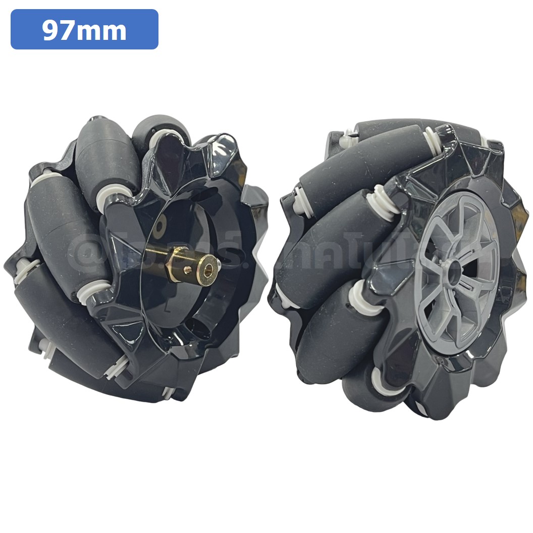 (1ชุด 2ล้อ L+R) ล้อแมคคานัม 48mm/60mm/80mm/97mm พร้อมแกนล้อ Mecanum wheel motor smart car ล้อหมุนรอบทิศทาง ล้อซ้าย+ล้อขวา
