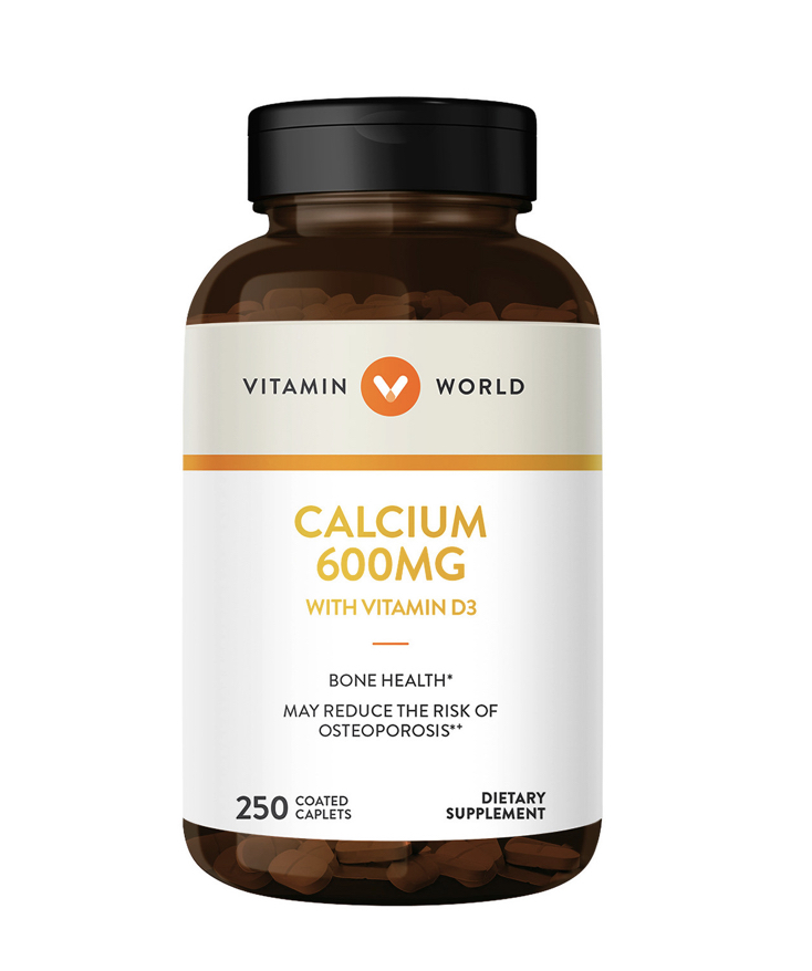 Vitamin world Calcium 600 mg + Vitamin D3 ขนาด 250 เม็ด แคลเซียม + วิตามินดี บำรุงกระดูก เพิ่มมวลกระดูก จากอเมริกาค่ะ