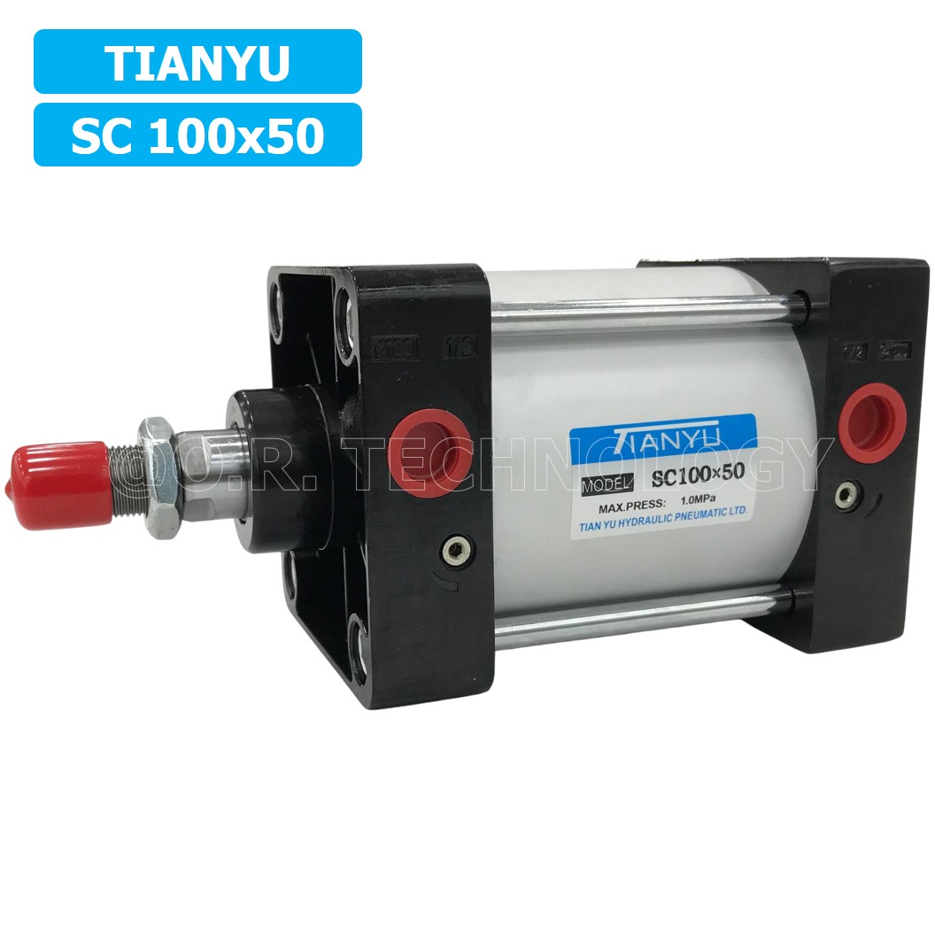 (1ชิ้น) SC 100x50 กระบอกลม รุ่นมาตรฐาน กระบอกลม 4 เสา Standard Cylinder Air Pneumatic แบบสี่เสา