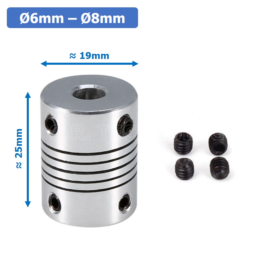 (1ชิ้น) KR459 6-8 คัปปลิ้ง ข้อต่อเพลามอเตอร์ คัปปิ้ง มอเตอร์ ข้อต่อแกนมอเตอร์ Elastic Coupling ขนาดรูเพลา 6mm-8mm