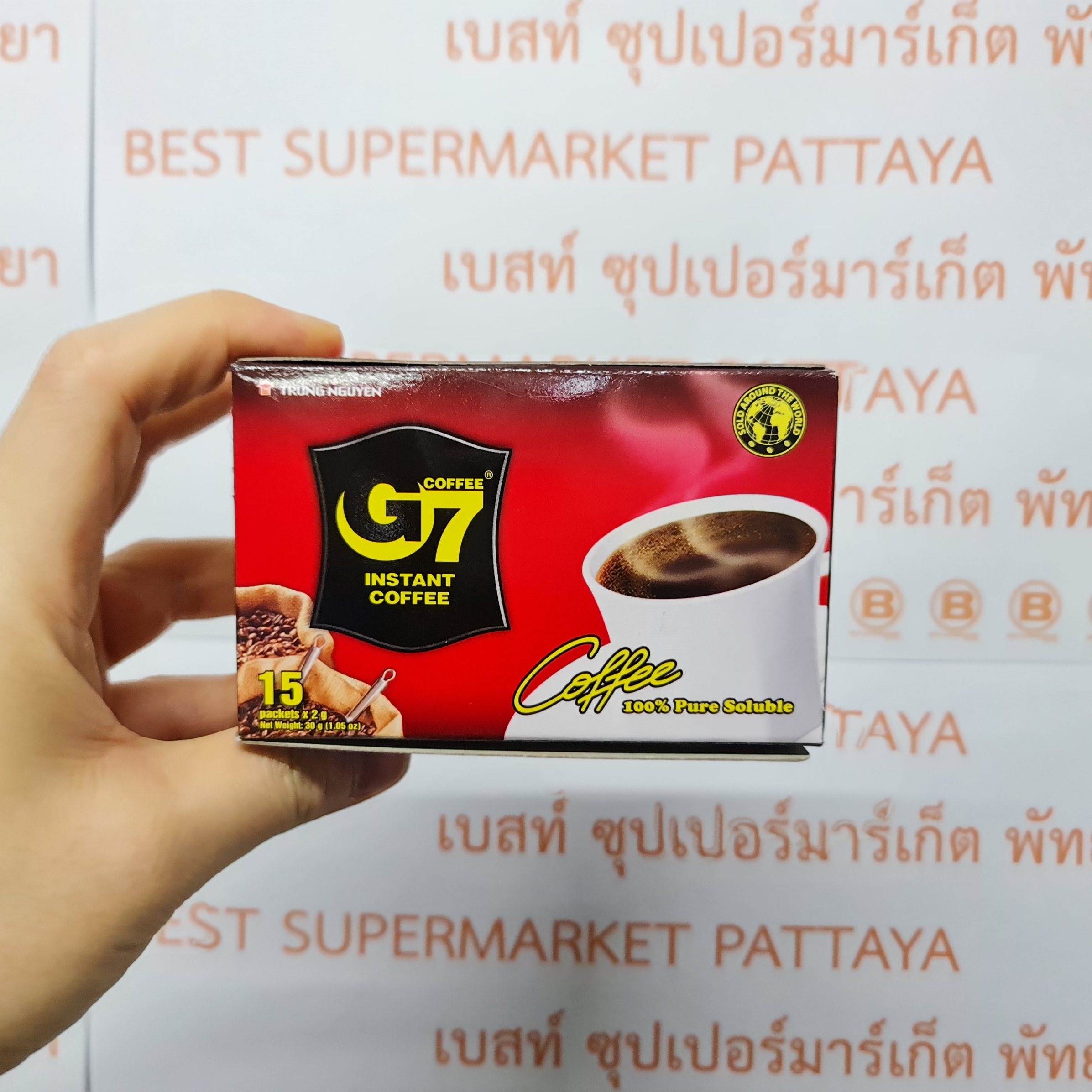 [24 กล่อง] จีเซเว่น กาแฟดำ กาแฟสำเร็จรูป 2 กรัม x 15 ซอง [24 Boxes]G7 Instant Vietnamese Coffee 2 g x 15 Sachets