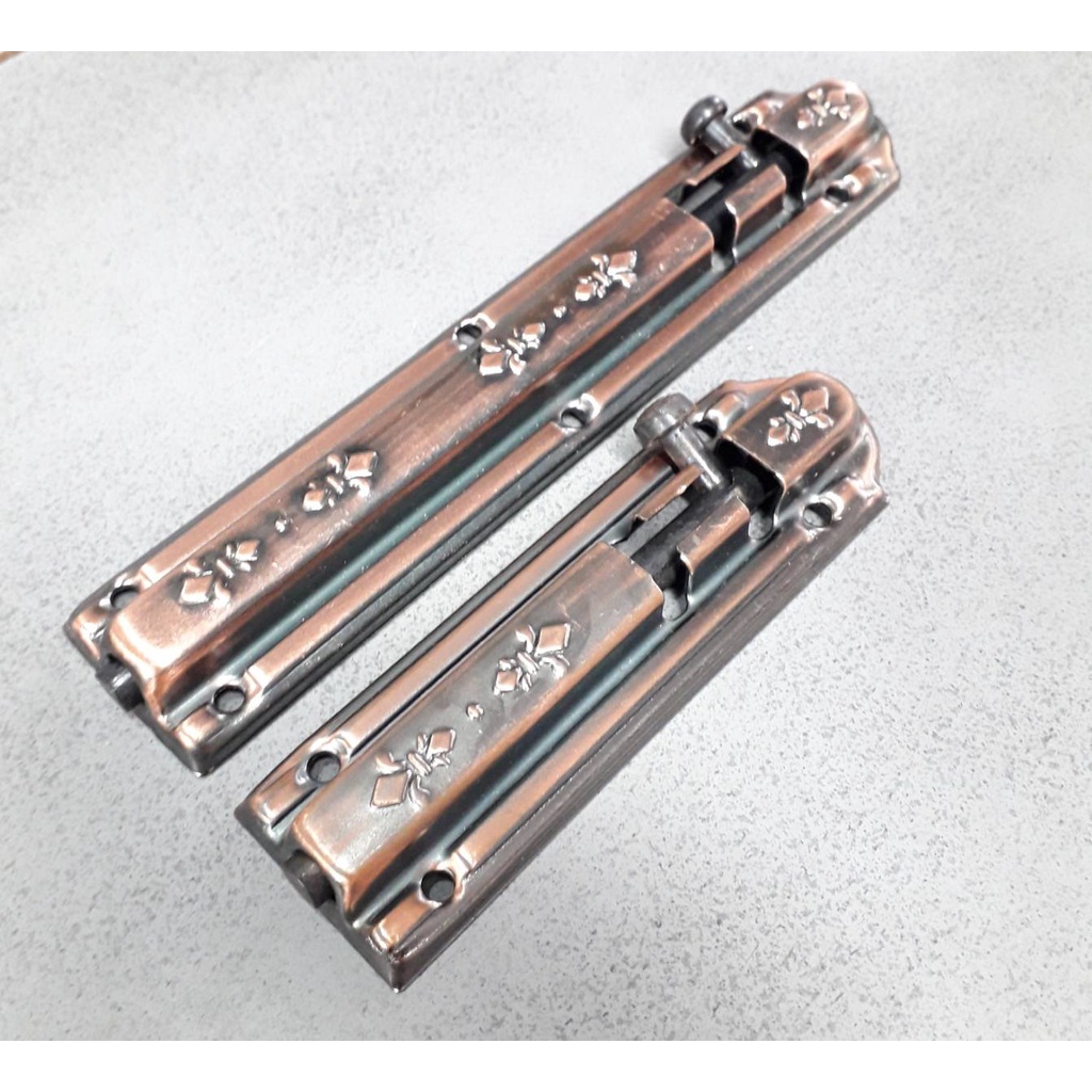 กลอนเหล็กรมดำ ลายหลุยส์ 4",6" (ราคารวมแวท) กลอนประตูห้องนอน ห้องน้ำ หน้าต่าง อุปกรณ์รักษาความปลอดภัย