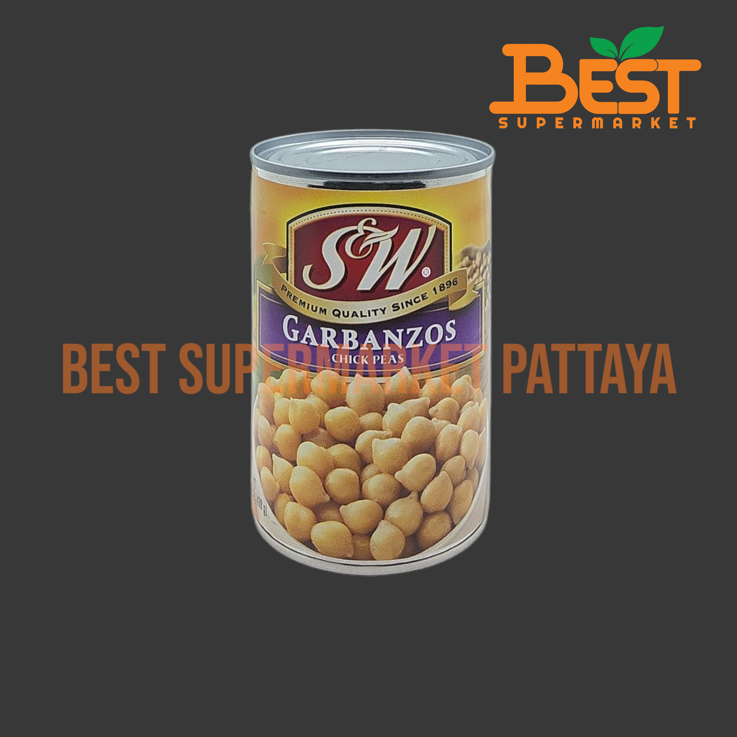 เอส แอนด์ ดับบลิว ถั่วลูกไก่ น้ำหนักสุทธิ 439 กรัม S&W Garbanzo Beans Net Weight 439 g.