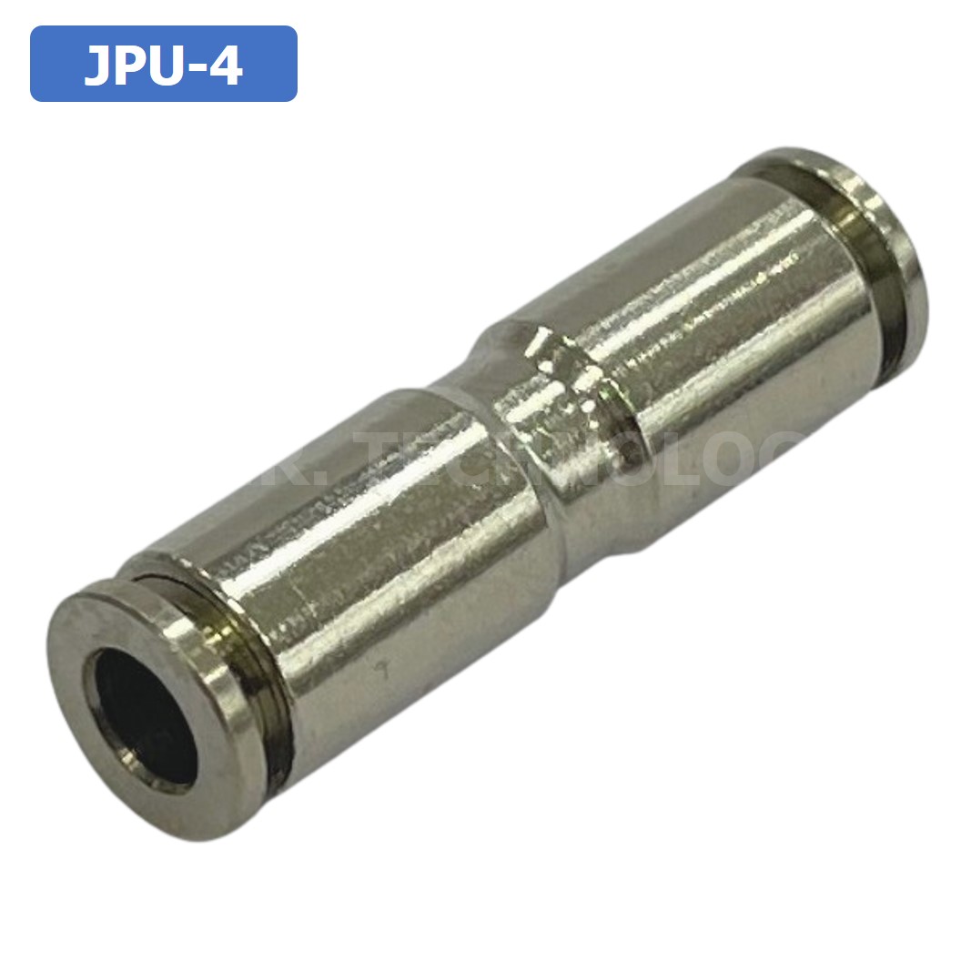 (1ชิ้น) JPU-4 ข้อต่อลม สแตนเลส 2ทาง ตรง STAINLESS 2 Way Air Connector JPU Pneumatic Union 2 Ways Fitting ข้อต่อลมสแตนเลส สำหรับ สายลม 4x2.5mm