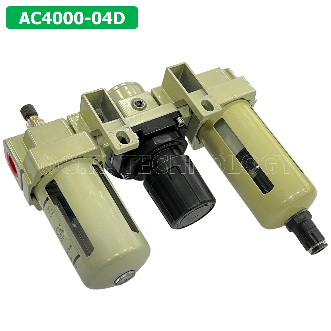 (1ชิ้น) AC4000-04D ชุดกรองลมแบบ 3 ตอน Auto Drain FRL 3 Unit Air Filter, Regulator & Lubricator TIANYU AC (AF+AR+AL) แบบระบายน้ำอัตโนมัติ