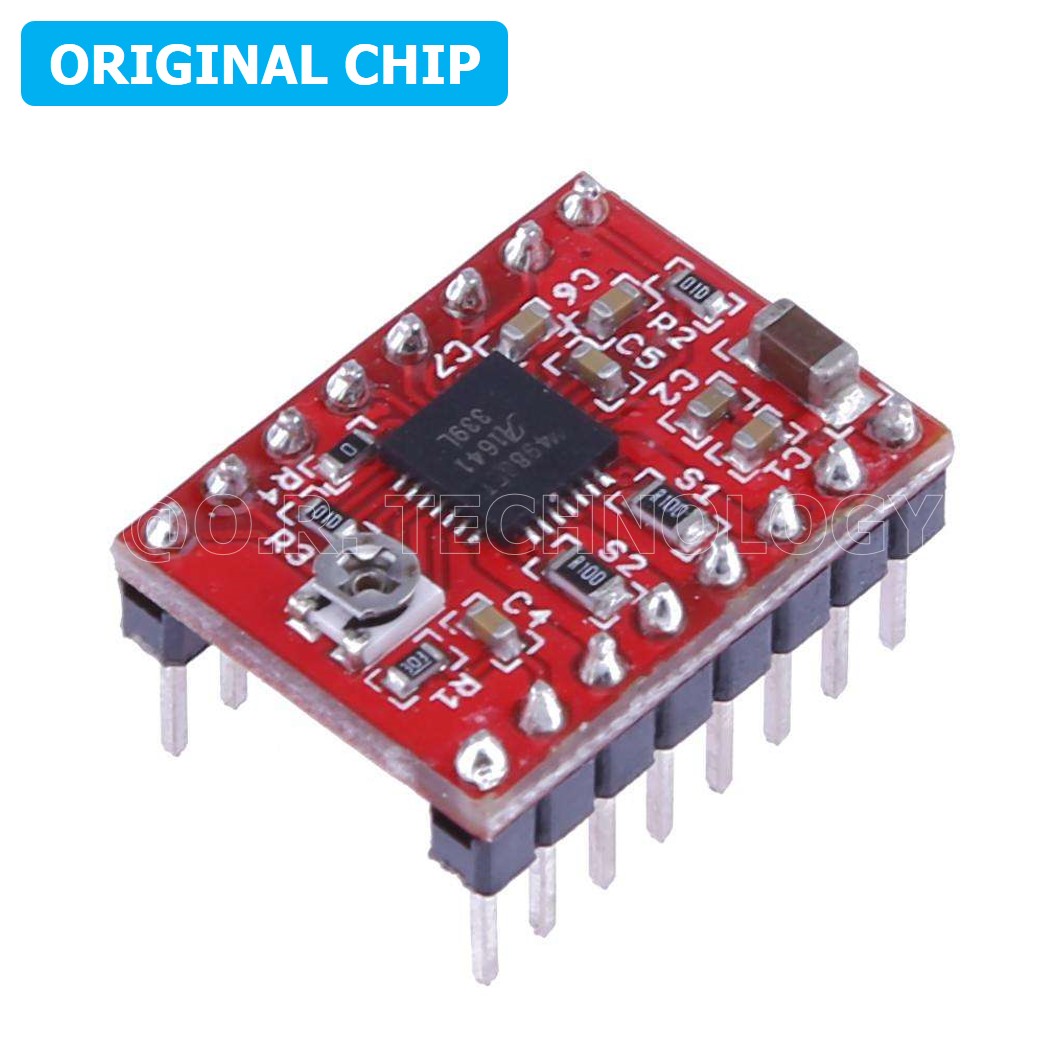 (1ชิ้น) 3A004 Original Chip A4988 ไดร์ฟสเต็ปเปอร์มอเตอร์ Stepper Motor Driver (with Heat sink 1.5A)