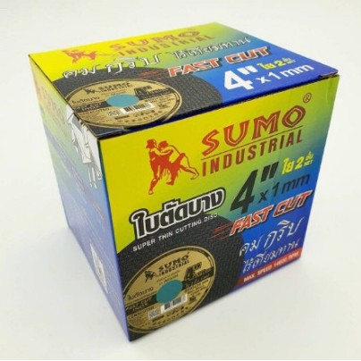 ใบตัดเหล็ก 4 นิ้ว SUMO แพ็คละ 10 ใบ(ราคารวมแวท ของแท้ 100%) FAST CUT grade A+ FASTCUT ใบตัดเหล็ก ใบตัดซูโม่ ใบหินเจียร์ ใบตัดใส่ลูหมู