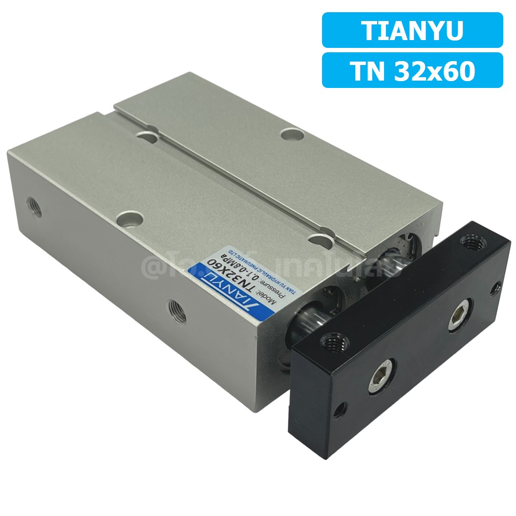 TN 32x60 กระบอกลม แบบแกนคู่ กระบอกลมคอมแพ็ค 2 แกน Twin-Rod Cylinder compact Double-shaft Air Pneumatic TN32x60