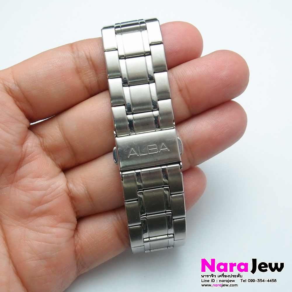 นาฬิกาหลุดจำนำ นาฬิกา ALBA รุ่น VJ42-X202 หน้าปัดสีดำ หน้าปัด 42 มม. ตัวเรือน Stainless steel