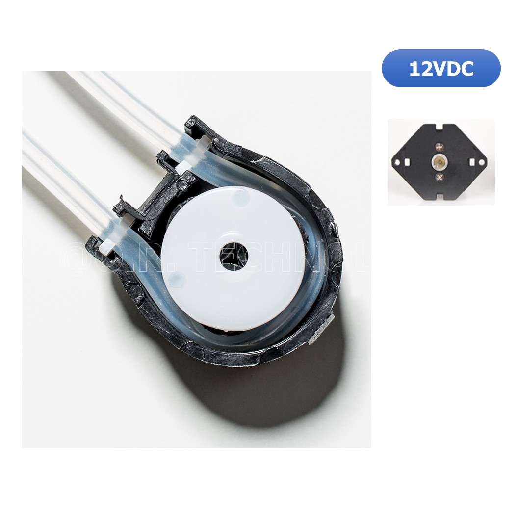 (1ชิ้น) NC461 ปั้มน้ำ ปั้มของเหลว Black 12V Silicone Tube Liquid Pump ID:3mm,OD:5mm, 19~100 mL/min