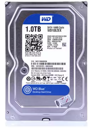 1 TB HDD WD BLUE (7200RPM, 64MB, SATA-3, WD10EZEX) ประกัน 3Y