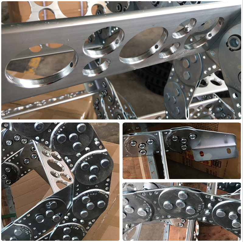 กระดูกงูแบบสแตนเลส 304 Cable drag chain Stainless 304 ไม่เป็นสนิม 45×80 mm half close Outside