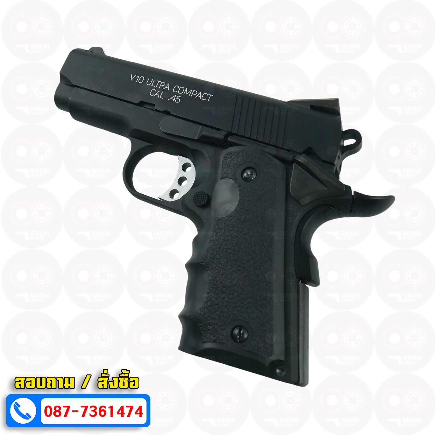 บีบีกันอัดแก๊ส ยักษ์แคระ AW (NE1002) Springfield V10 Ultra Compact (Black) BB GUN