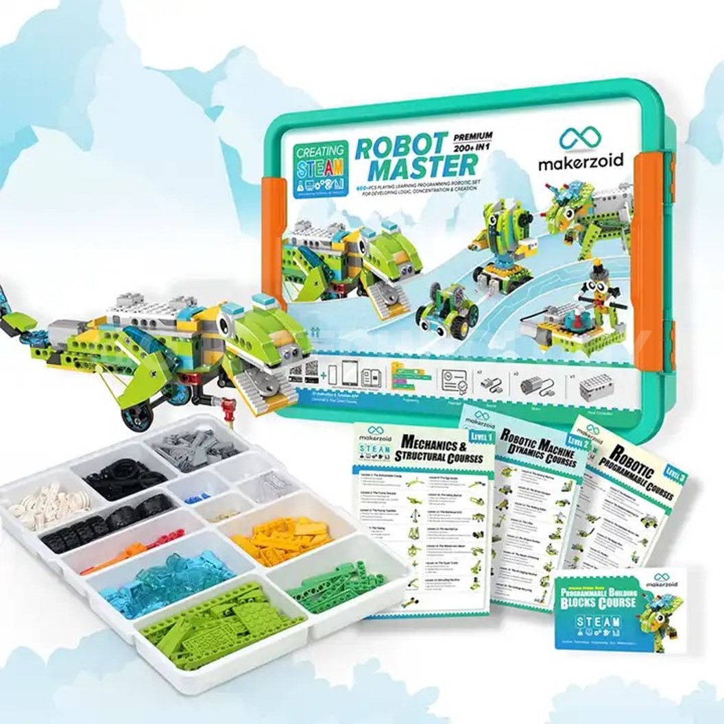Makerzoid MKZ-RM-PM ROBOT MASTER PREMIUM STEAM Educational Programmable Robot Kit ชุดเรียนรู้ ตัวต่อ เสริมทักษะ หุ่นยนต์ โรบอท Coding kit ส่งเสริมการเรียนรู้