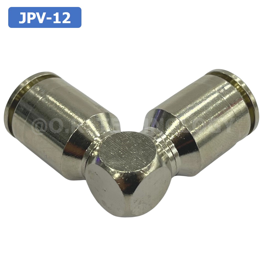 (1ชิ้น) JPV-12 ข้อต่อลม สแตนเลส 2ทาง งอ90 ตัวL STAINLESS 2 Way Elbow Air Connector JPV Pneumatic 2 Ways Fitting ข้อต่อลมสแตนเลส สำหรับ สายลม 12x8mm
