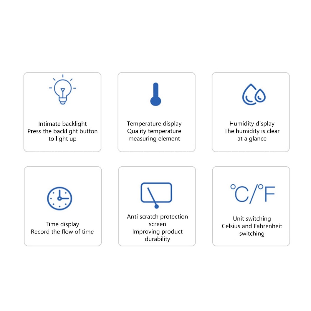 (1ชิ้น) HTC-1S เครื่องวัดอุณหภูมิและความชื้น พร้อมนาฬิกา Electronic Hygrometer - Temperature and Humidity Meter with Clock