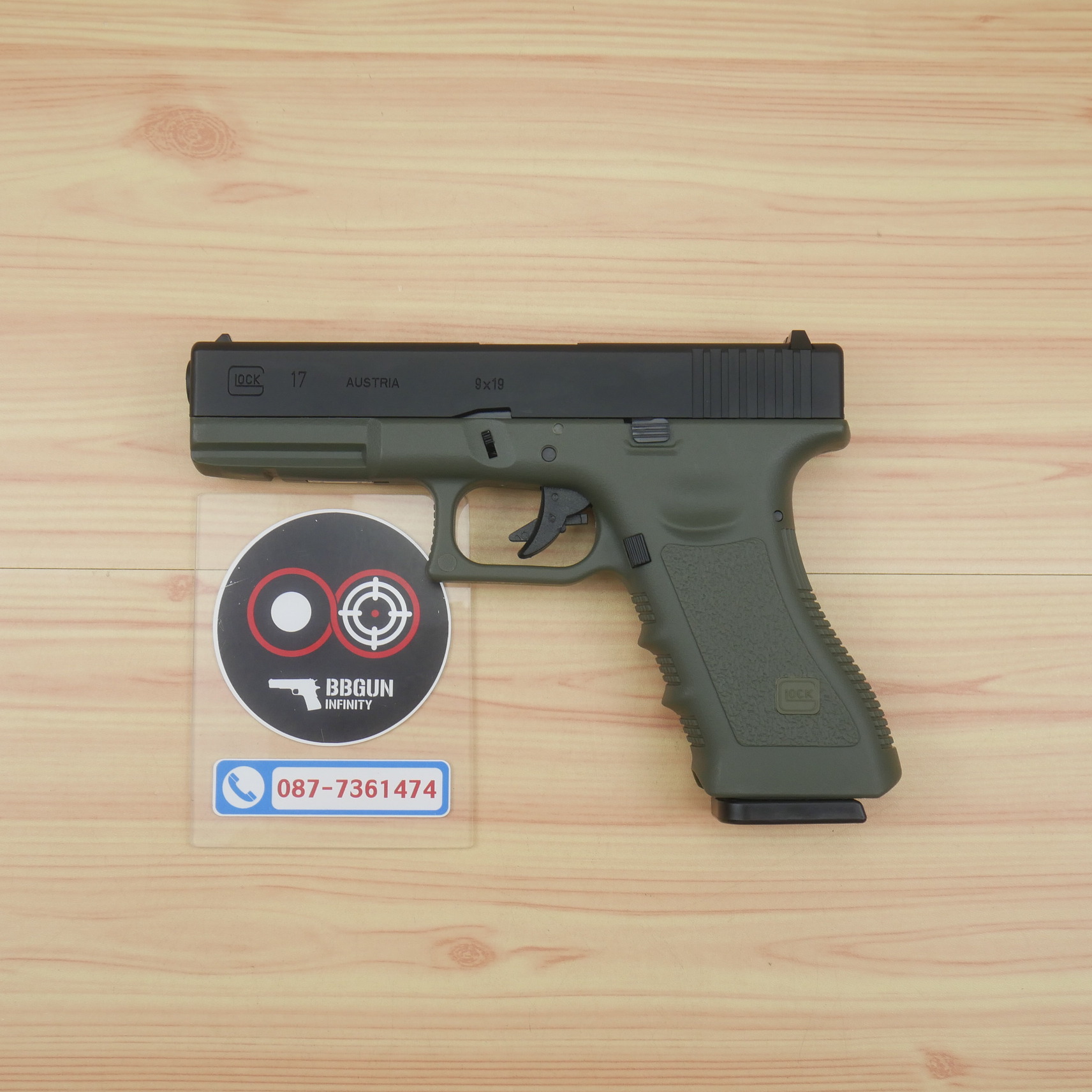 บีบีกันอัดแก๊ส Army Armament R17A Glock 17 Gen3 สีเขียว (OD) BB GUN