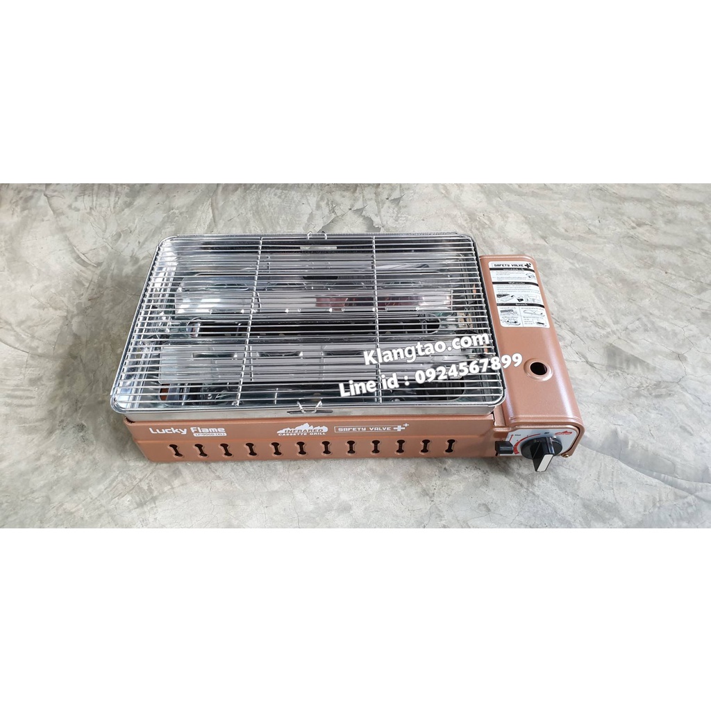 LUCKY FLAME เตาแก๊สกระป๋องอินฟราเรด รุ่นใหม่ LF-90GD (XL) ใหญ่กว่ารุ่น LF-90G พร้อม แก๊ส 2 กระป๋อง
