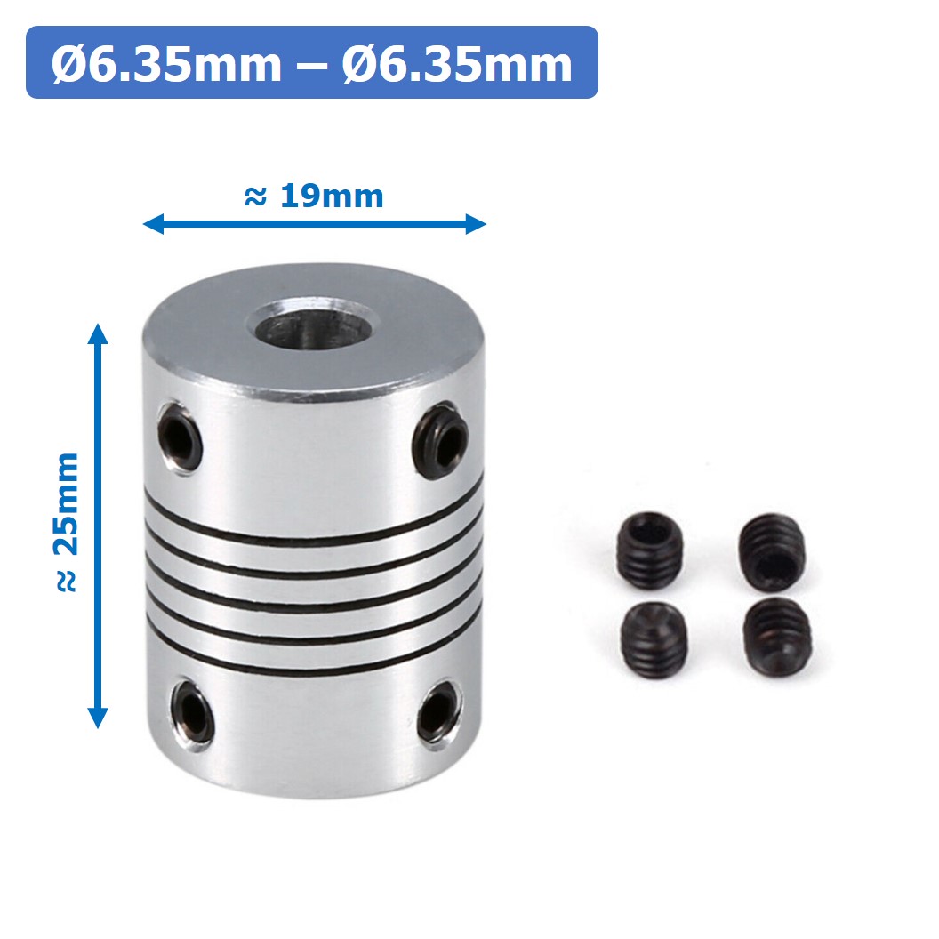 (1ชิ้น) KR459 6.35-6.35 คัปปลิ้ง ข้อต่อเพลามอเตอร์ คัปปิ้ง มอเตอร์ ข้อต่อแกนมอเตอร์ Elastic Coupling ขนาดรูเพลา 6.35mm-6.35mm